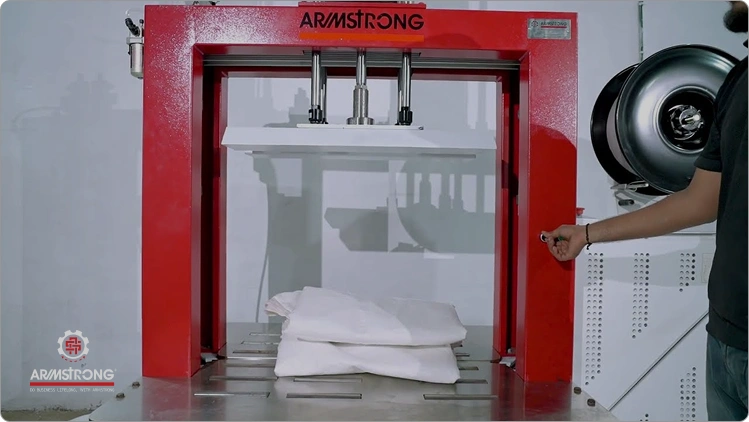 Automatic Baling Press Machine with Auto Tying | PP Woven Sack & FIBC Bale Press